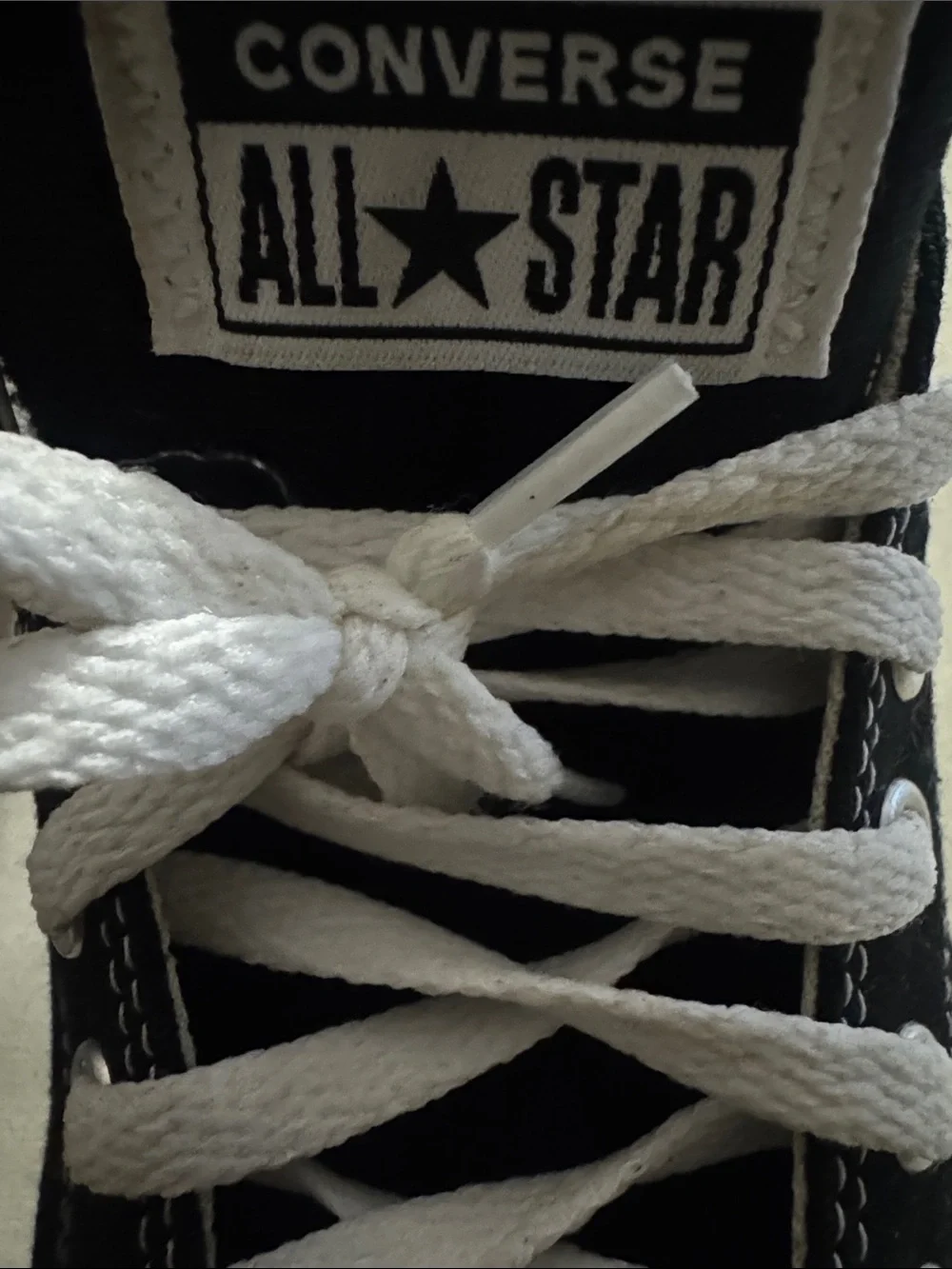 Converse Kids Black Canvas Low Top Sneakers with White Laces